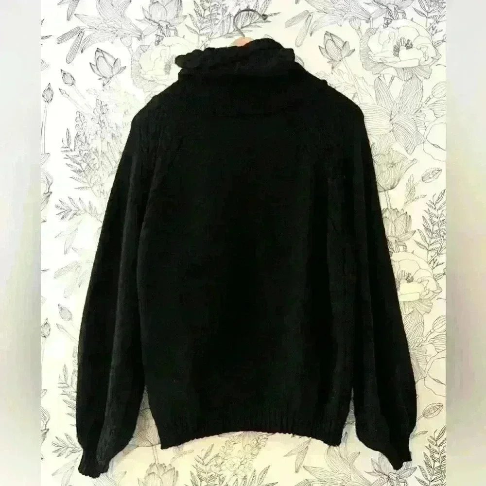 COPY - Turtleneck Sweater with Design on Neck and Shoulders - Picture 2 of 2